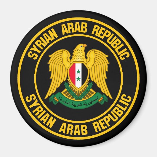 Syrische ronde-embleem magneet (Voorkant)