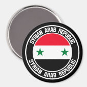 Syrische ronde-embleem magneet (Voorkant / Achterkant)