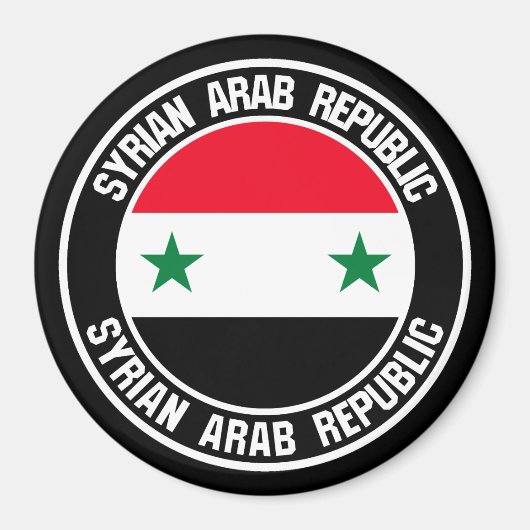 Syrische ronde-embleem magneet (Voorkant)