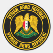 Syrische ronde-embleem ronde sticker (Voorkant)