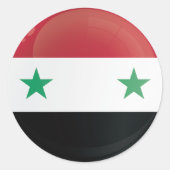 Syrische ronde-pictogramvlag ronde sticker (Voorkant)