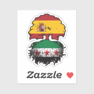 Syrische Spaanse wortels en kroonboom Sticker