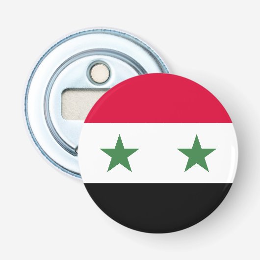 Syrische vlag button flesopener (Voorkant)