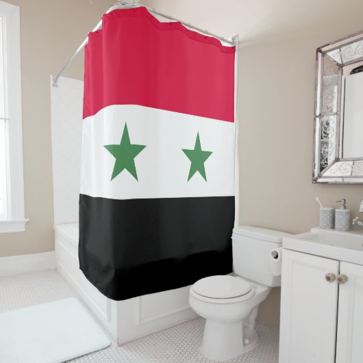 Syrische vlag douchegordijn (In situ)