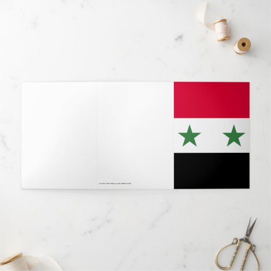 Syrische vlag drieluik kaart (Buitenkant)