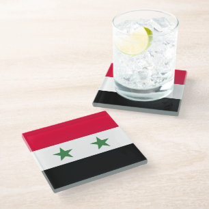 Syrische vlag glazen onderzetter