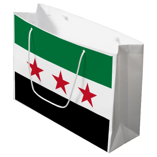 Syrische vlag groot cadeauzakje (Voorkant Gekanteld)