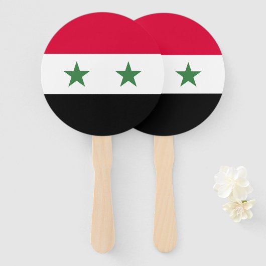Syrische vlag handwaaier (Voorkant en achterkant)