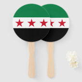 Syrische vlag handwaaier (Voorkant en achterkant)