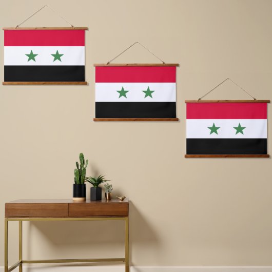 Syrische vlag hangend wandkleed (Asymmetrisch)