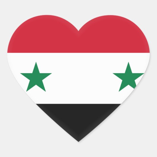 Syrische vlag hart sticker (Voorkant)