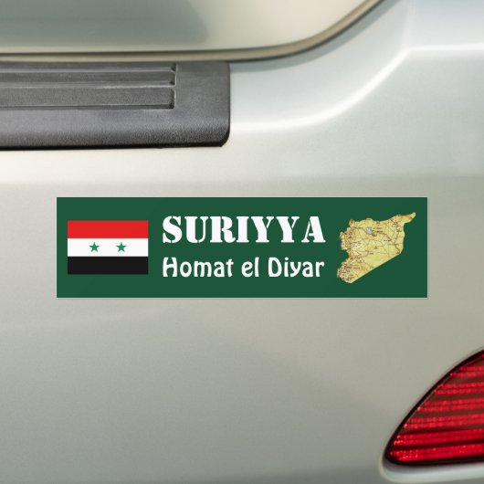 Syrische vlag + kaartBumpersticker Bumpersticker (Op auto)