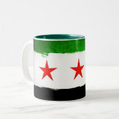 Syrische Vlag Keramische Mok (Voorkant links)