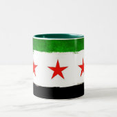 Syrische Vlag Keramische Mok (Center)