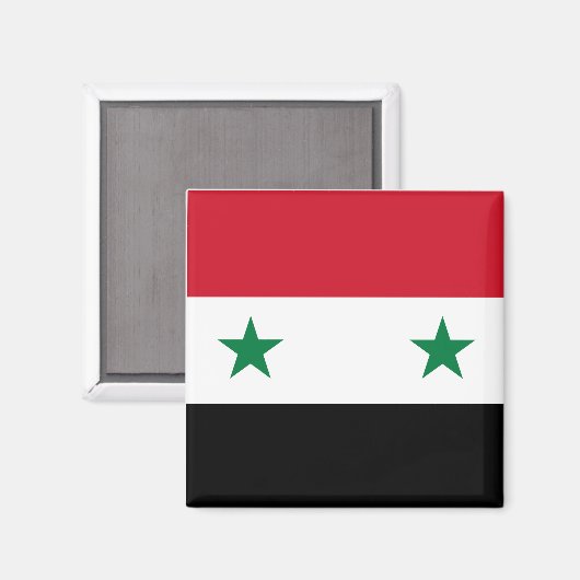Syrische vlag magneet (Voorkant / Achterkant)