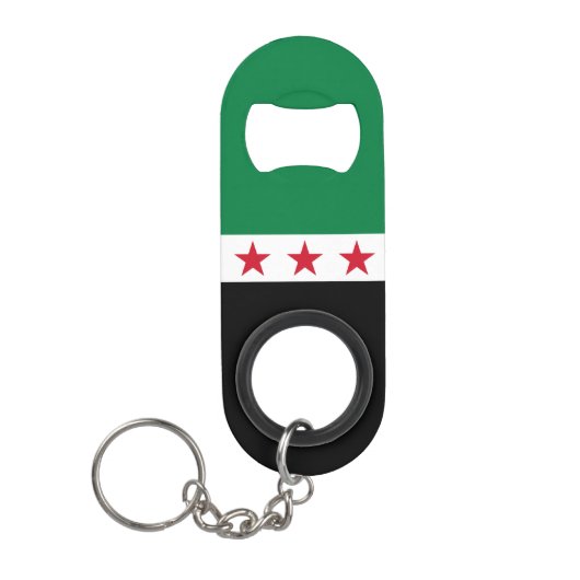 Syrische vlag mini flessenopener (Voorkant)