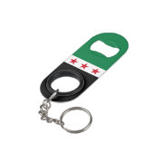 Syrische vlag mini flessenopener (Achterkant Gekanteld)