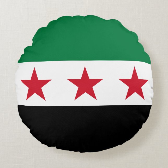 Syrische vlag rond kussen (Voorkant)