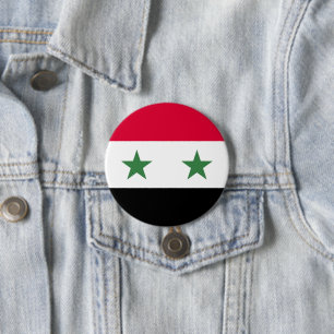 Syrische vlag ronde button 7,6 cm