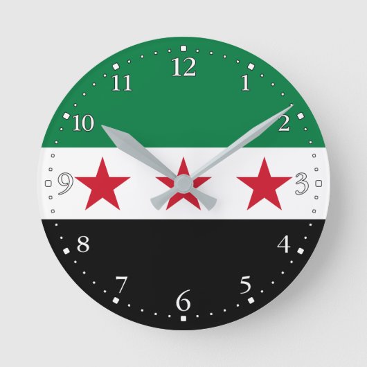Syrische vlag ronde klok (Voorkant)
