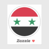 Syrische Vlag Ronde Sticker (Vel)