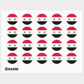 Syrische vlag ronde sticker (Vel)