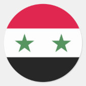 Syrische vlag ronde sticker (Voorkant)