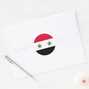 Syrische vlag ronde sticker