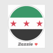 Syrische Vlag Ronde Sticker (Vel)