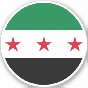 Syrische Vlag Ronde Sticker