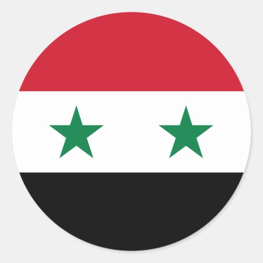 Syrische vlag ronde sticker (Voorkant)