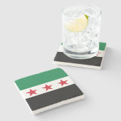 Syrische vlag stenen onderzetter (Zijkant)