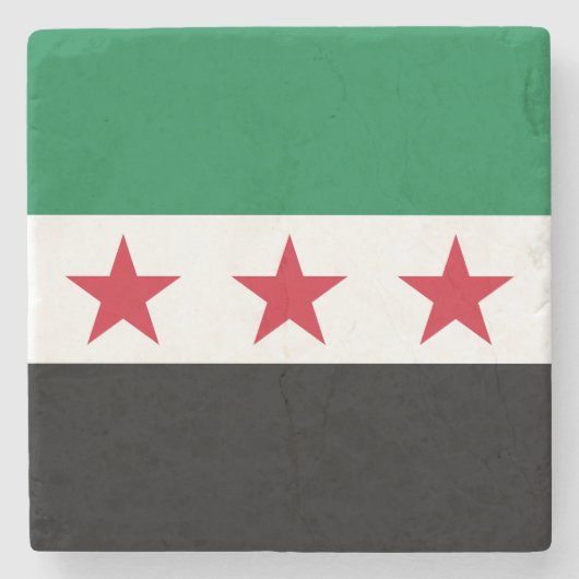 Syrische vlag stenen onderzetter (Voorkant)