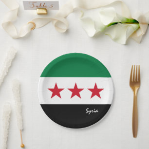 Syrische Vlag, Syrië feest, verjaardag / sport Papieren Bordje