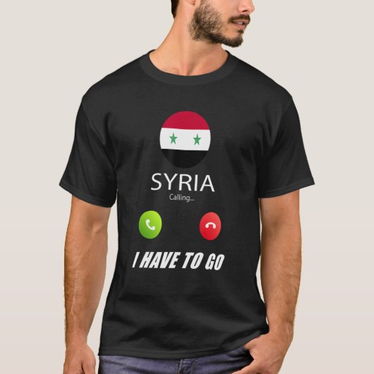 Syrische vlag : Syrië roept op tot actie T-shirt (Voorkant)