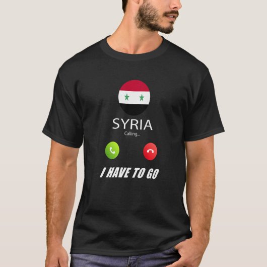 Syrische vlag : Syrië roept op tot actie T-shirt (Voorkant)