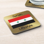 Syrische vlag + tekst Onderzetter (Linkerzijde)