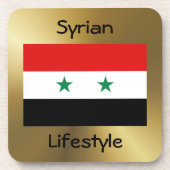 Syrische vlag + tekst Onderzetter (Voorkant)
