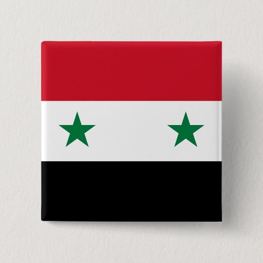 Syrische vlag vierkante button 5,1 cm (Voorkant)