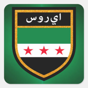 Syrische vlag vierkante sticker