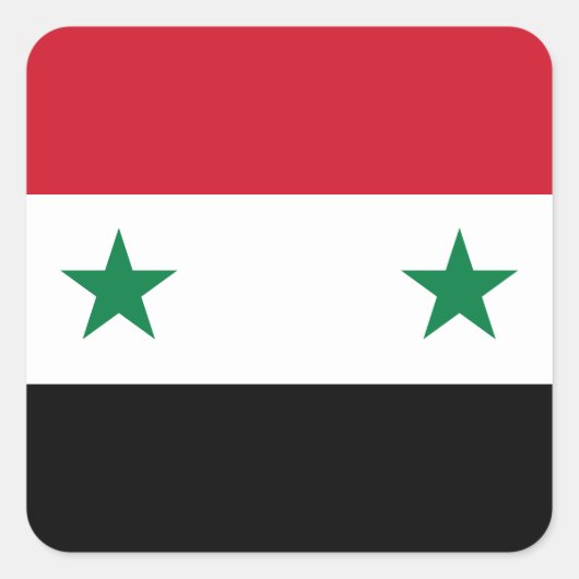 Syrische vlag vierkante sticker (Voorkant)