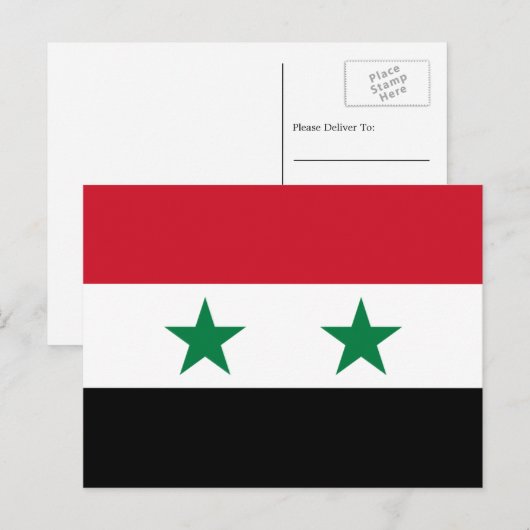Syrische vlag, Vlag van Syrië Briefkaart (Voorkant / Achterkant)