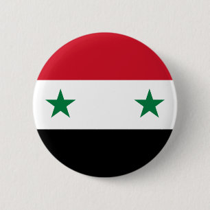 Syrische vlag - vlag van Syrië Ronde Button 5,7 Cm