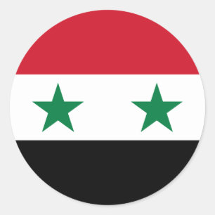 Syrische vlag, Vlag van Syrië Ronde Sticker