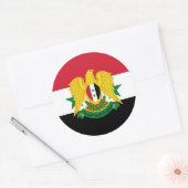 Syrische Vlag & Wapen, Vlag van Syrië Ronde Sticker (Envelop)