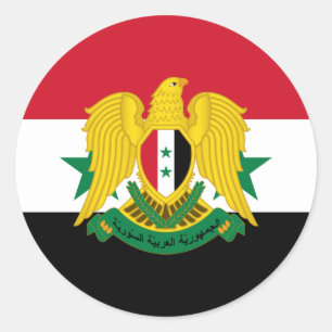 Syrische Vlag & Wapen, Vlag van Syrië Ronde Sticker