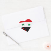 Syrische vlag zwaait met rode bloedtranen hart sticker (Envelop)