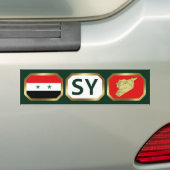 Syrische vlaggenkaartcode Bumpersticker (Op auto)