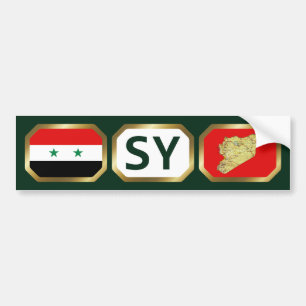 Syrische vlaggenkaartcode Bumpersticker