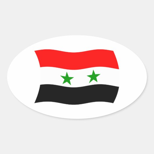 Syrische Vlagsticker Ovale Sticker (Voorkant)